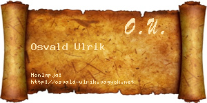 Osvald Ulrik névjegykártya